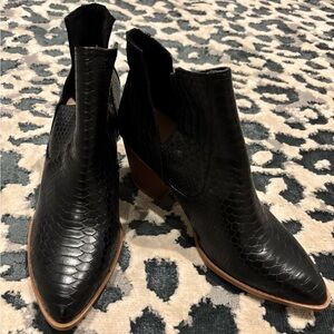 Black Snakeskin Ankle Boots